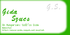 gida szucs business card